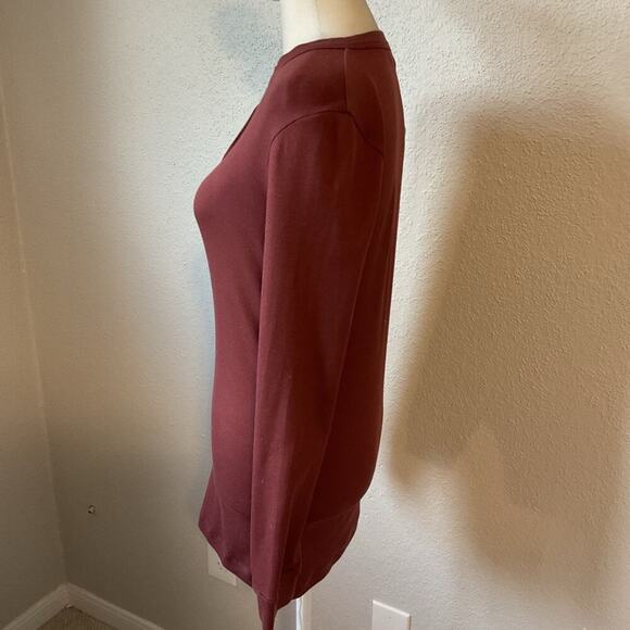 Brunello Cucinelli Burgundy Beaded Long Sleeve Button-Down Top Size Medium - Picture 2 of 12